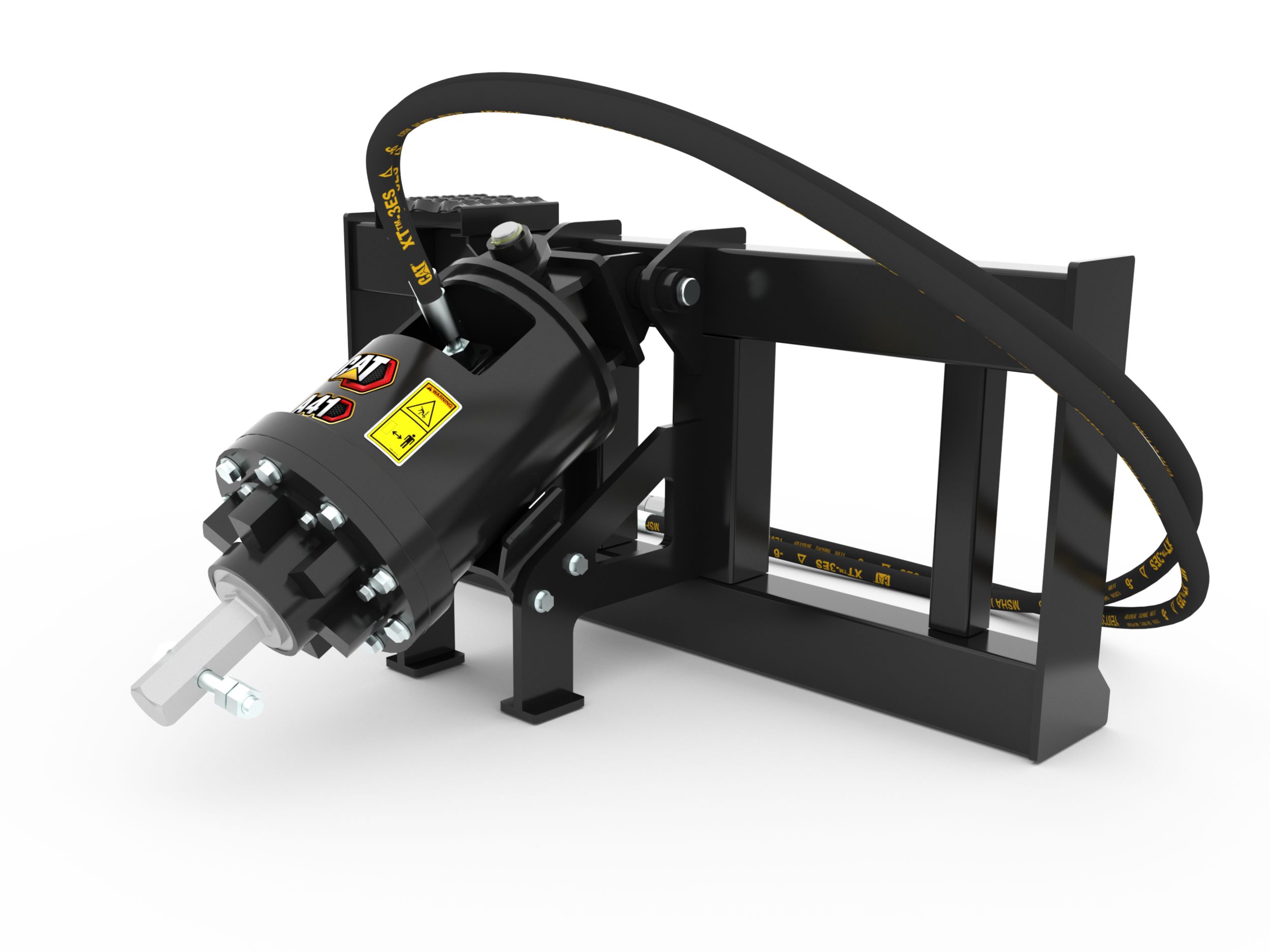 Skid steer auger on studio background